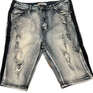 Men's Distressed Gray Jean Shorts